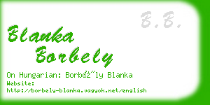 blanka borbely business card